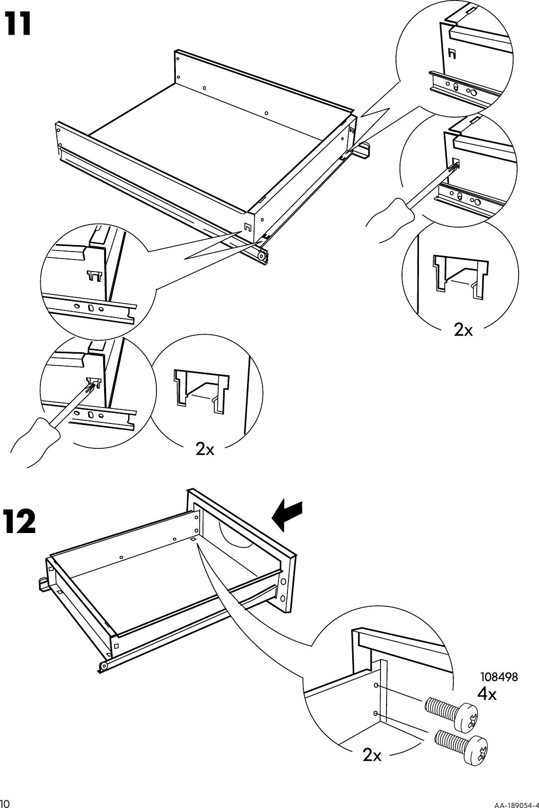 Page 10 of 12 - Ikea Ikea-Erik-Drawer-Unit-3Drawers-16X23-Assembly-Instruction
