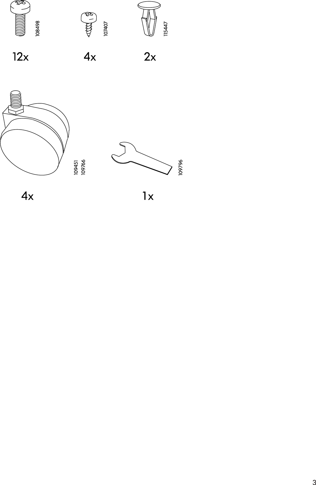 Page 3 of 12 - Ikea Ikea-Erik-Drawer-Unit-3Drawers-16X23-Assembly-Instruction