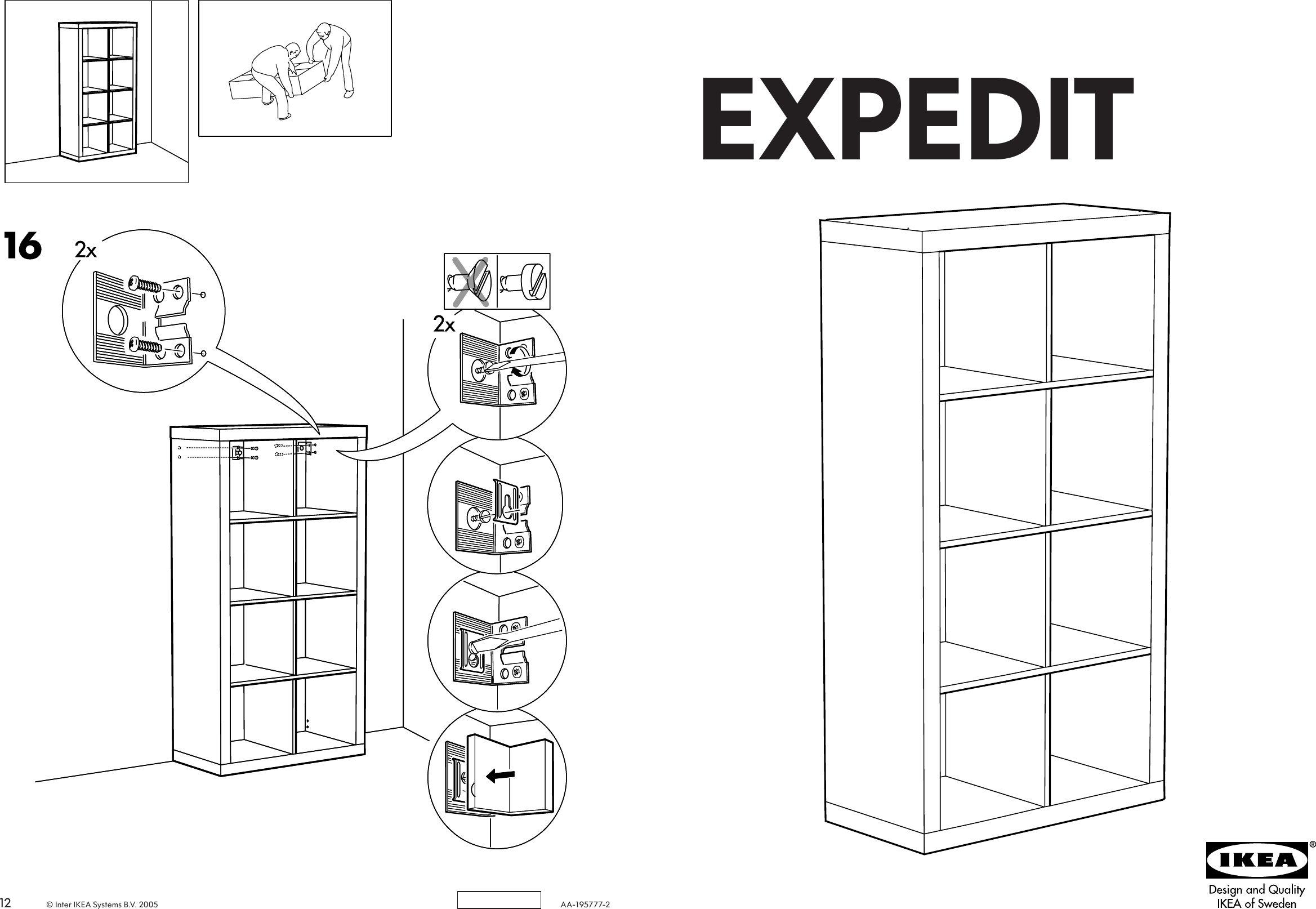 Page 1 of 6 - Ikea Ikea-Expedit-Bookcase-58-5-8X31-1-8-Assembly-Instruction