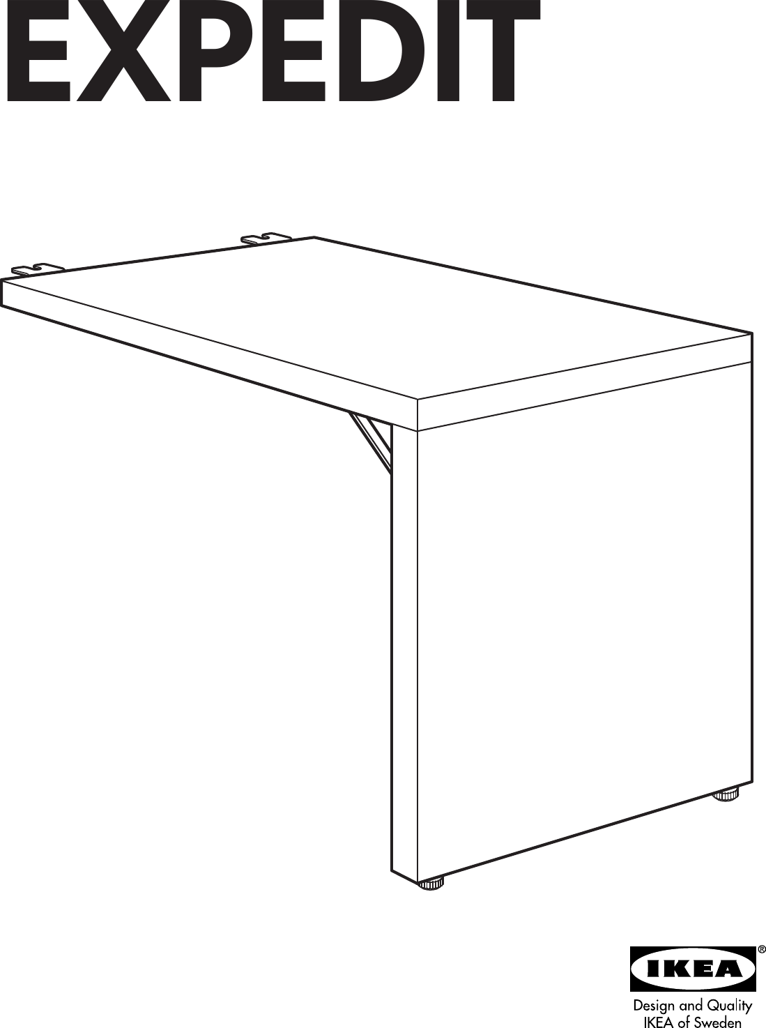 Page 1 of 8 - Ikea Ikea-Expedit-Desk-Assembly-Instruction