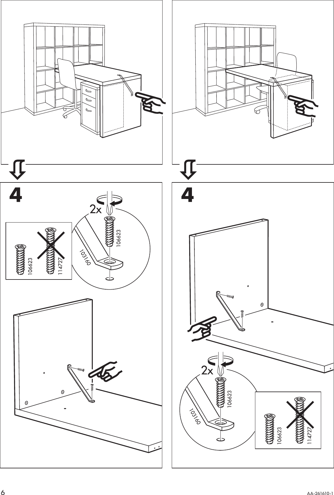 Page 6 of 8 - Ikea Ikea-Expedit-Desk-Assembly-Instruction