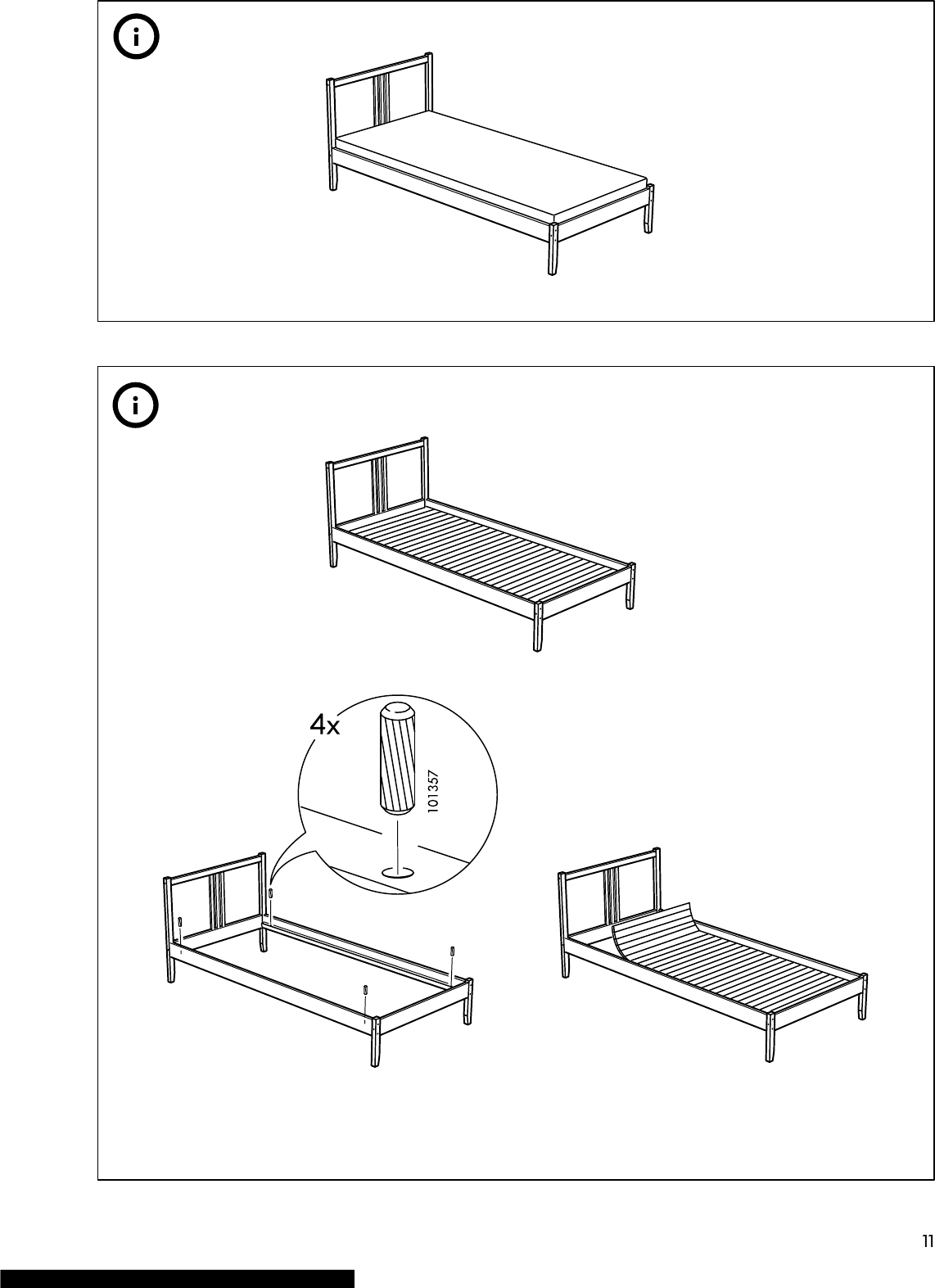 Page 11 of 12 - Ikea Ikea-Fjellse-Bed-Frame-Tw-Instructions-Manual-822426 ManualsLib - Makes It Easy To Find Manuals Online! User Manual