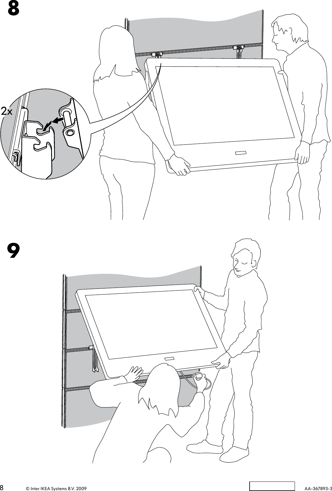 Page 8 of 8 - Ikea Ikea-Framsta-Wall-Bracket-For-Flat-Screen-Assembly-Instruction