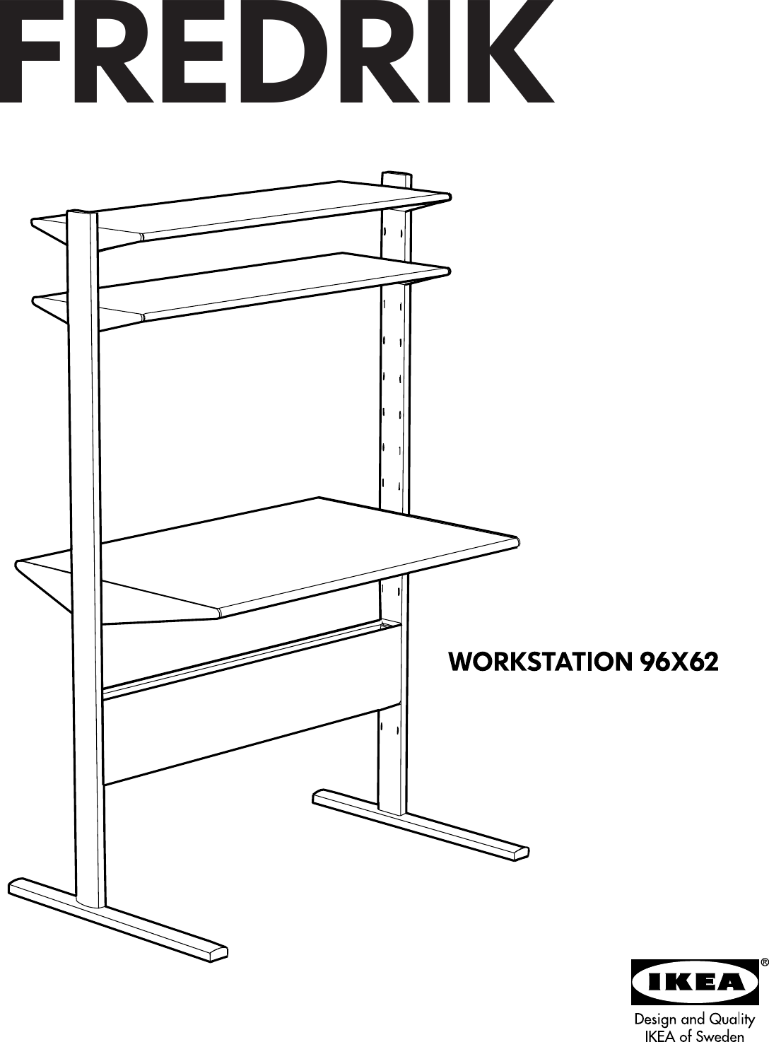 Page 1 of 8 - Ikea Ikea-Fredrik-Computer-Workstation-39X24-Assembly-Instruction