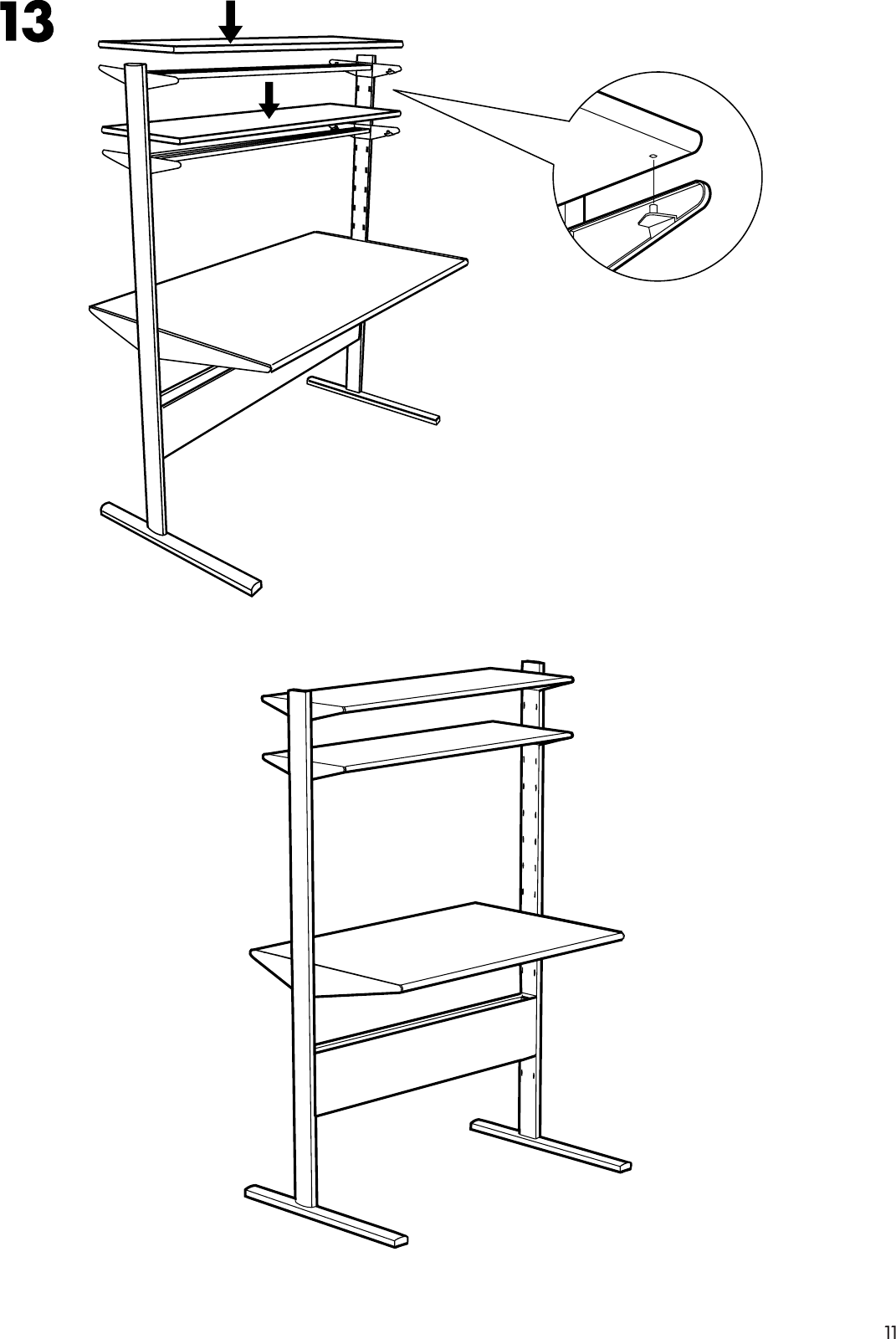 Page 11 of 12 - Ikea Ikea-Fredrik-Computer-Workstation-50X28-Assembly-Instruction