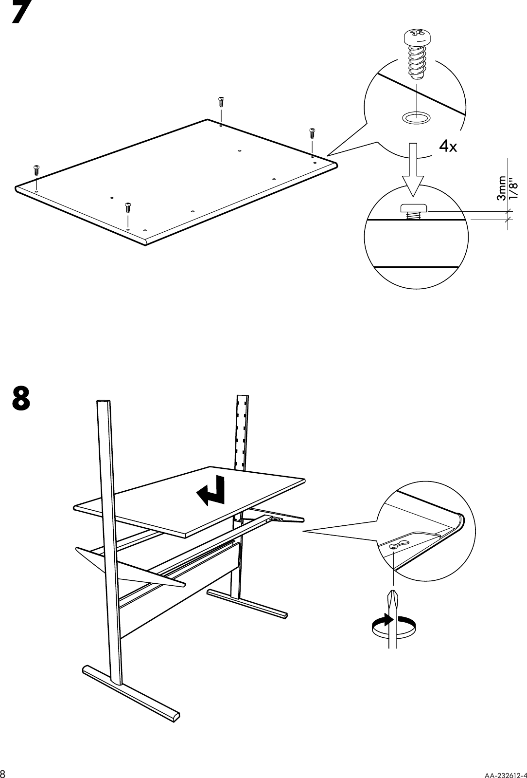Page 8 of 12 - Ikea Ikea-Fredrik-Computer-Workstation-50X28-Assembly-Instruction