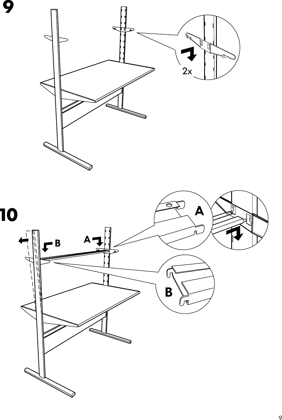 Page 9 of 12 - Ikea Ikea-Fredrik-Computer-Workstation-50X28-Assembly-Instruction