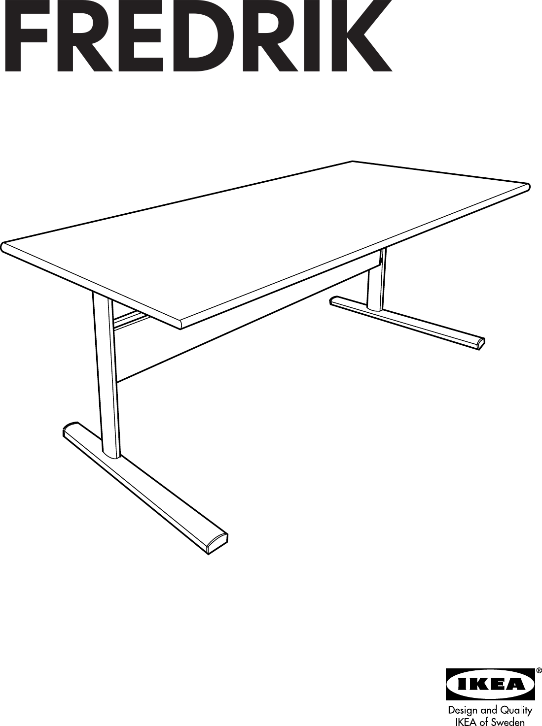 Page 1 of 8 - Ikea Ikea-Fredrik-Desk-55X28-Assembly-Instruction
