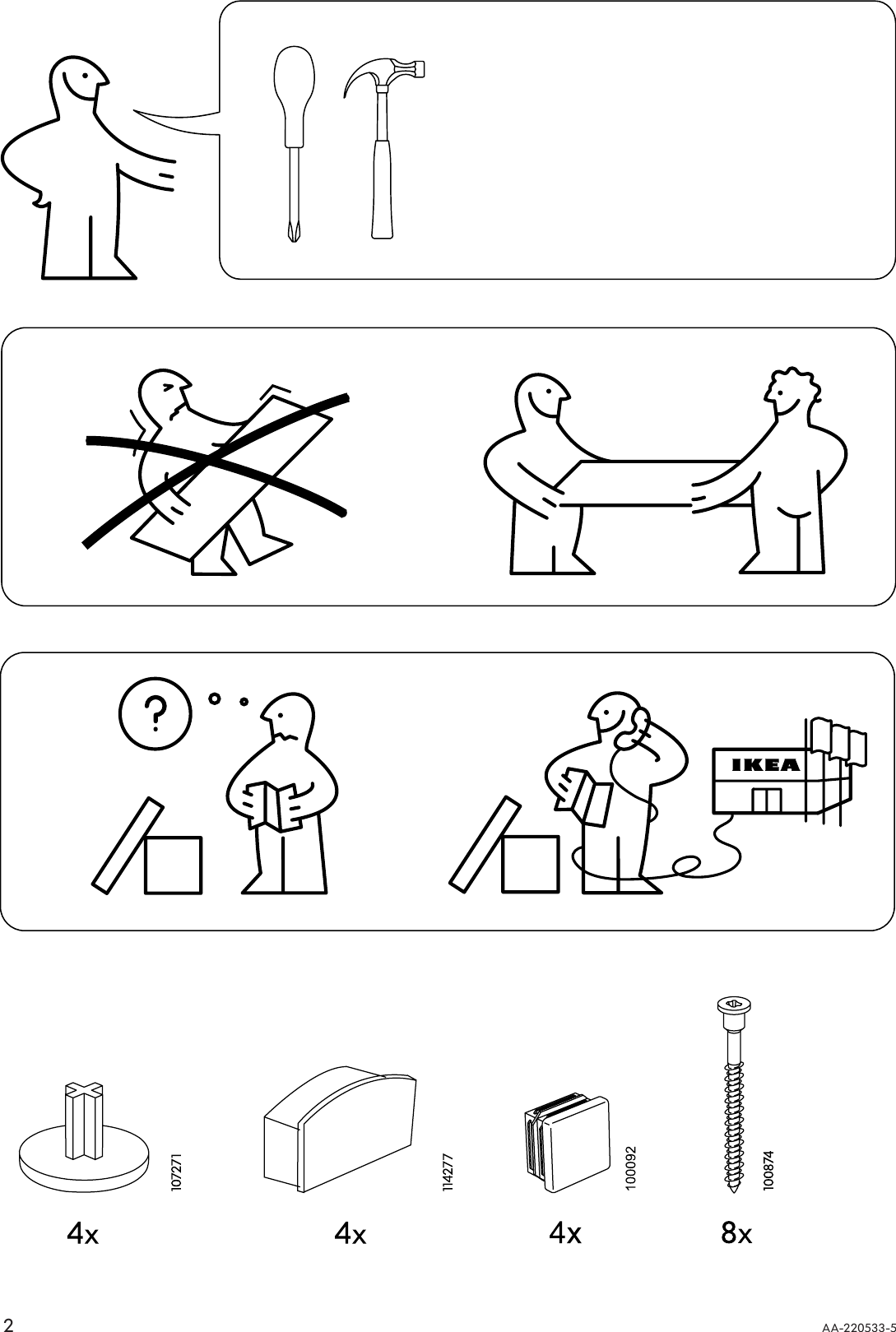 Page 2 of 8 - Ikea Ikea-Fredrik-Desk-55X28-Assembly-Instruction