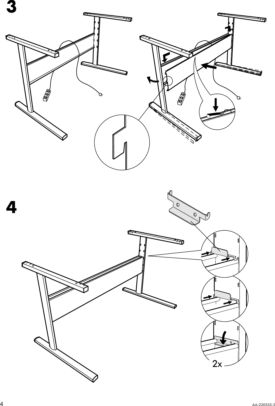 Page 4 of 8 - Ikea Ikea-Fredrik-Desk-55X28-Assembly-Instruction