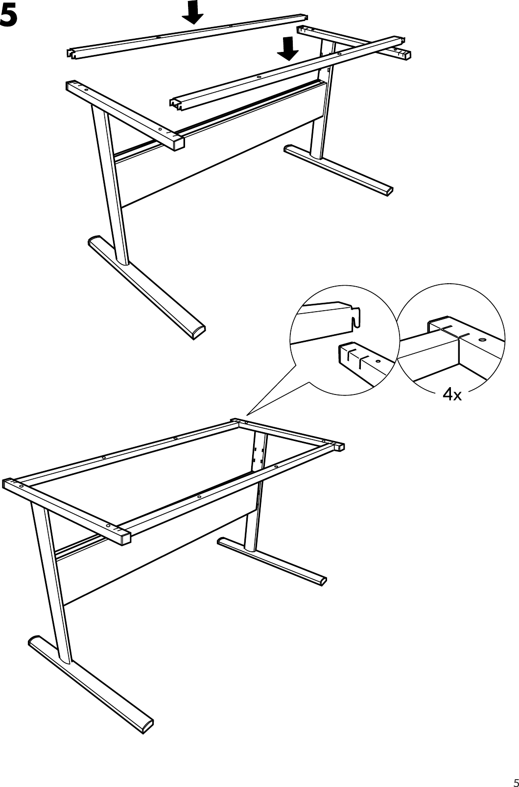 Page 5 of 8 - Ikea Ikea-Fredrik-Desk-55X28-Assembly-Instruction