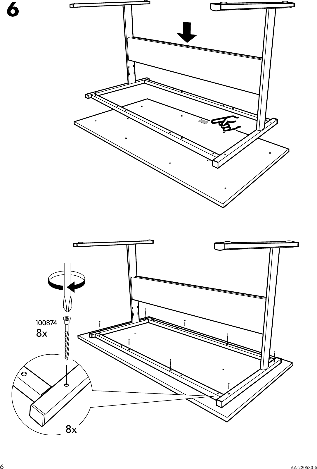 Page 6 of 8 - Ikea Ikea-Fredrik-Desk-55X28-Assembly-Instruction