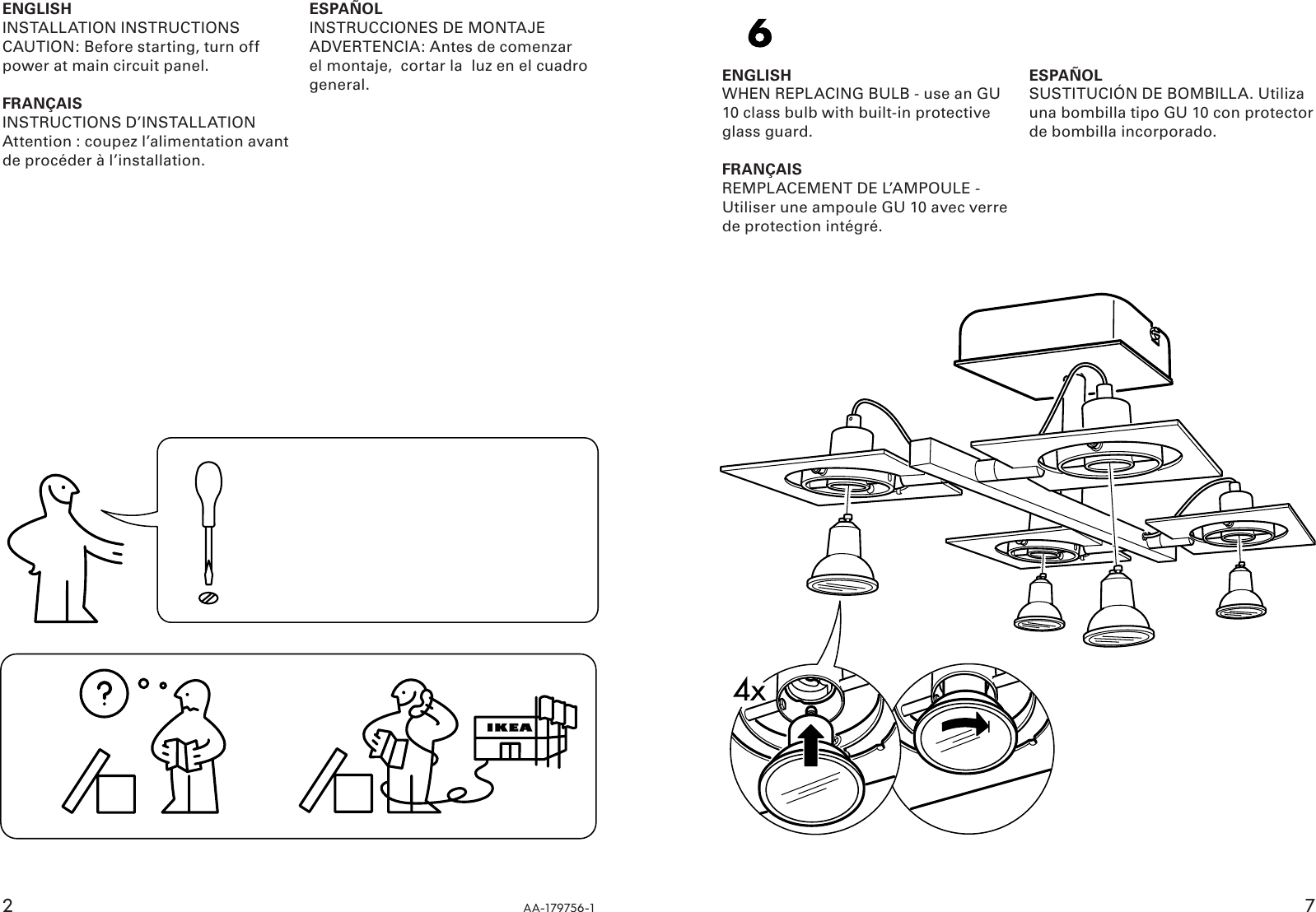 Page 2 of 4 - Ikea Ikea-Fuga-Ceiling-Spotlight-Assembly-Instruction-3  Ikea-fuga-ceiling-spotlight-assembly-instruction