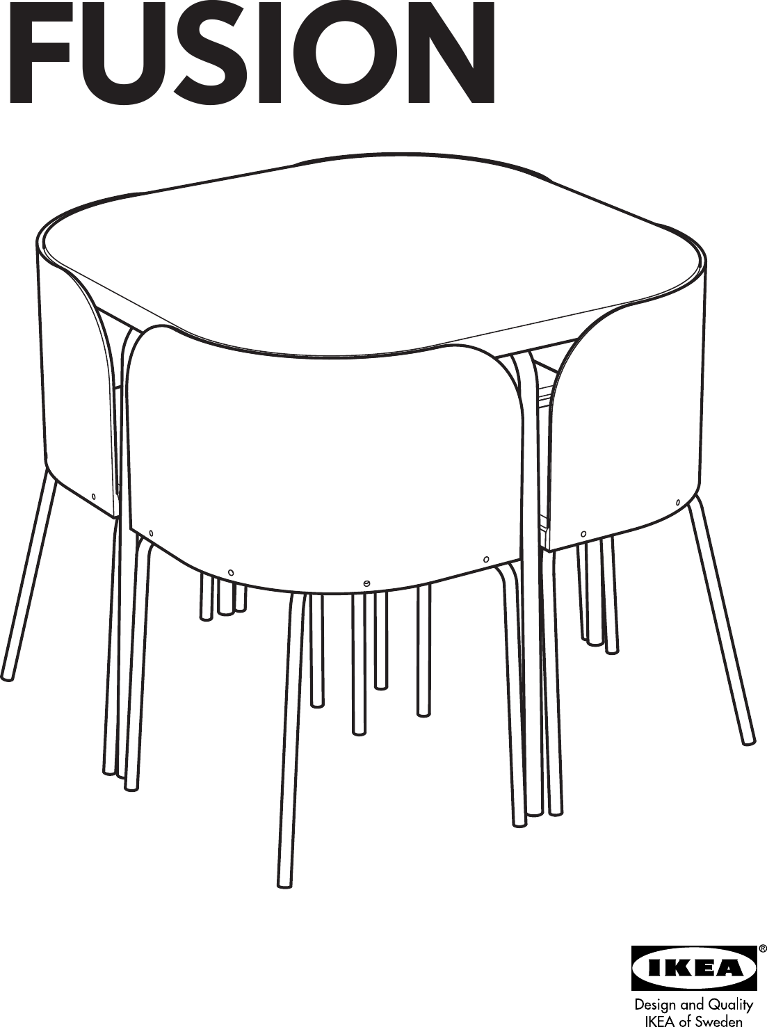 Page 1 of 8 - Ikea Ikea-Fusion-Tablel-4-Chairs-Assembly-Instruction