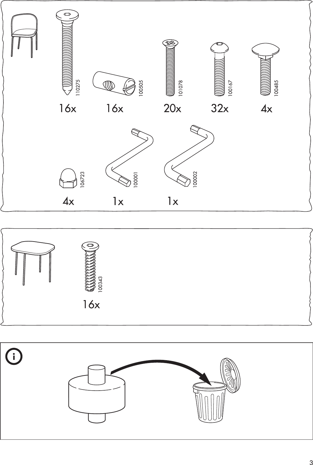 Page 3 of 8 - Ikea Ikea-Fusion-Tablel-4-Chairs-Assembly-Instruction