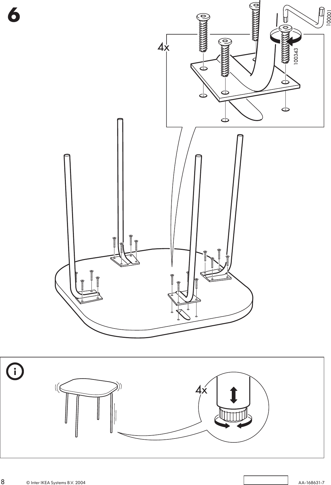 Page 8 of 8 - Ikea Ikea-Fusion-Tablel-4-Chairs-Assembly-Instruction