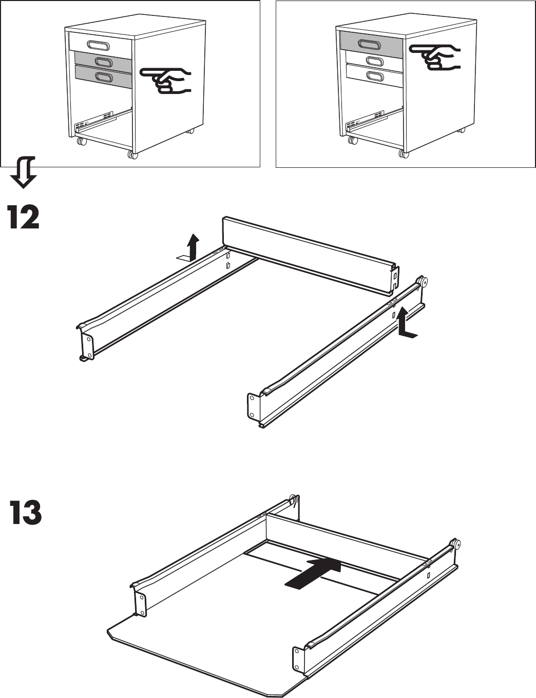 Ikea Galant Drawer Unit Casters 18X25 Assembly Instruction