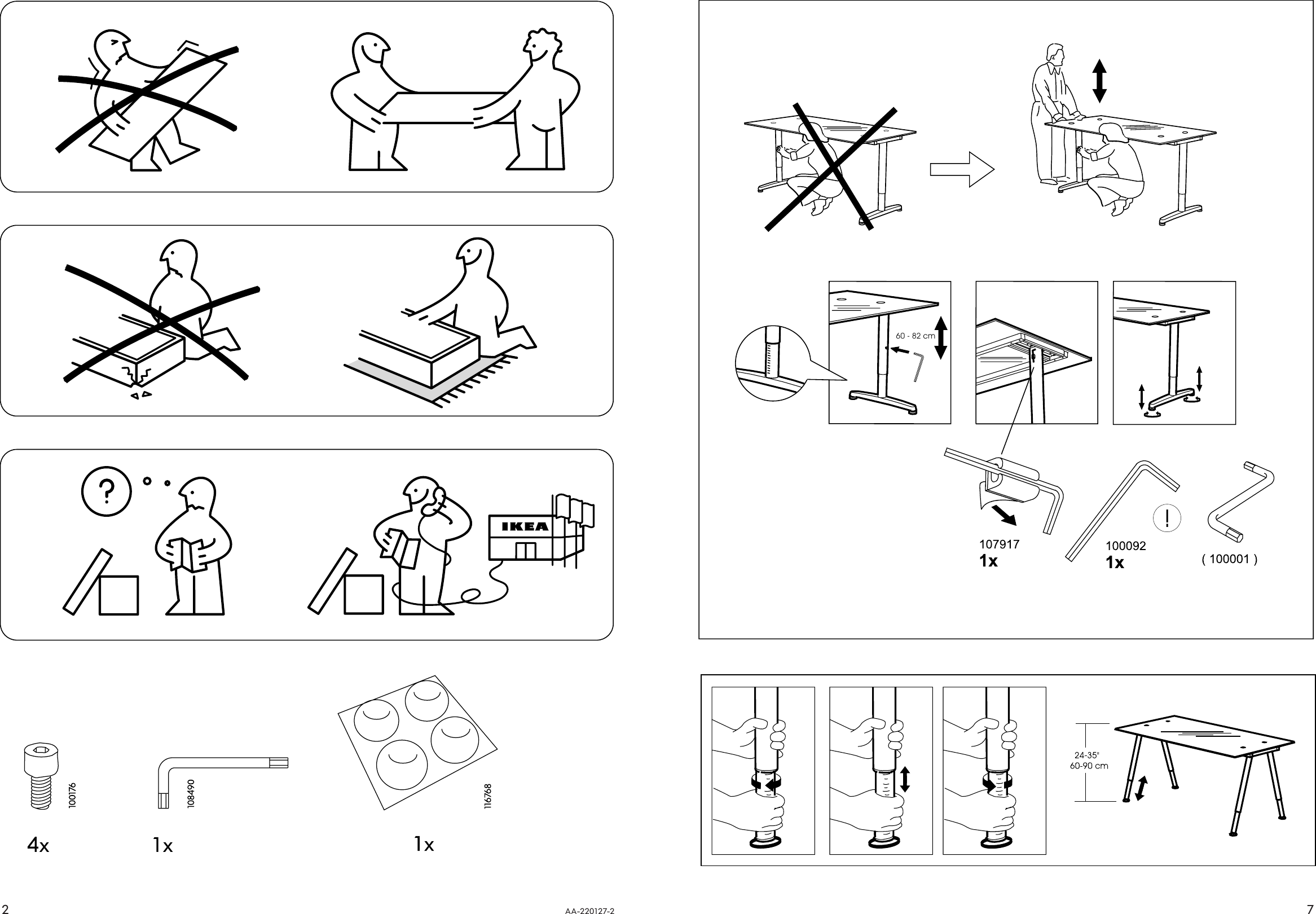 Ikea Galant Glass Table Top Assembly Instruction