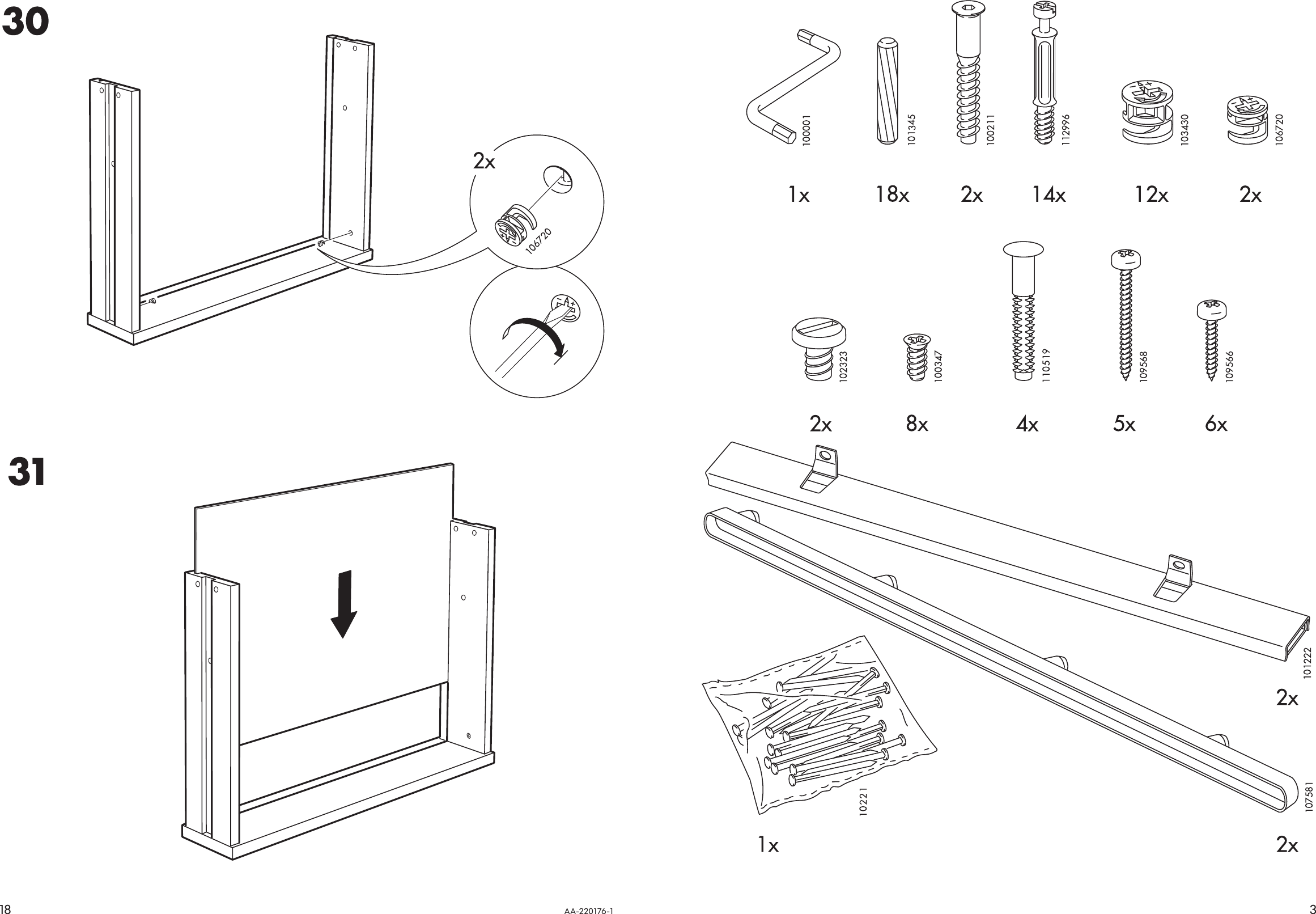 Page 3 of 10 - Ikea Ikea-Goliat-Computer-Desk-31X20-Assembly-Instruction