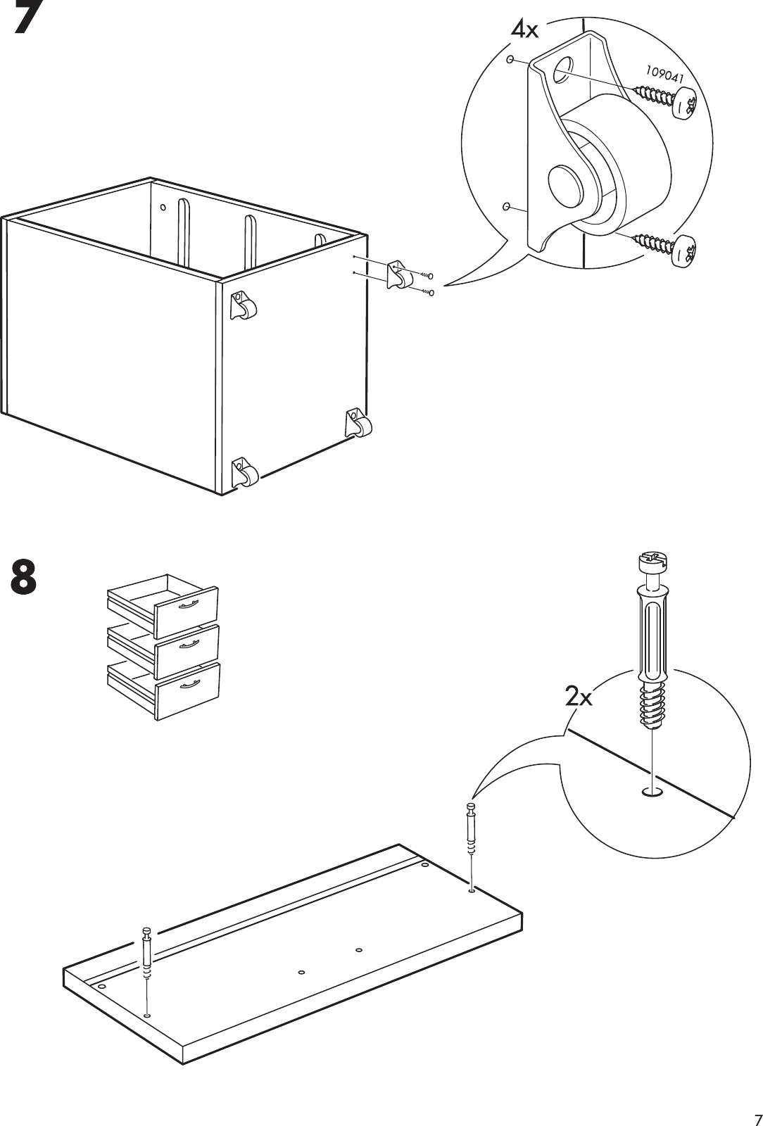 Page 7 of 12 - Ikea Ikea-Goliat-Drawer-Unit-Casters-Assembly-Instruction
