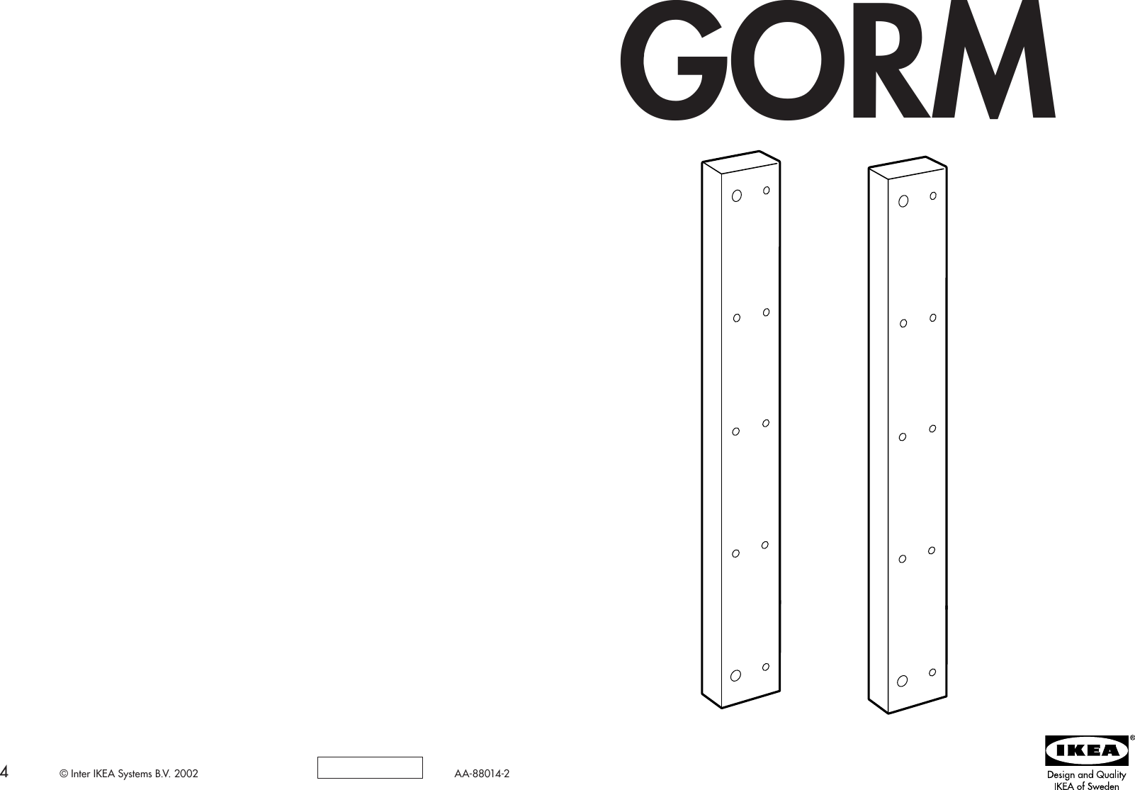 Page 1 of 2 - Ikea Ikea-Gorm-Height-Extension-Post-2Pk-Assembly-Instruction-2  Ikea-gorm-height-extension-post-2pk-assembly-instruction
