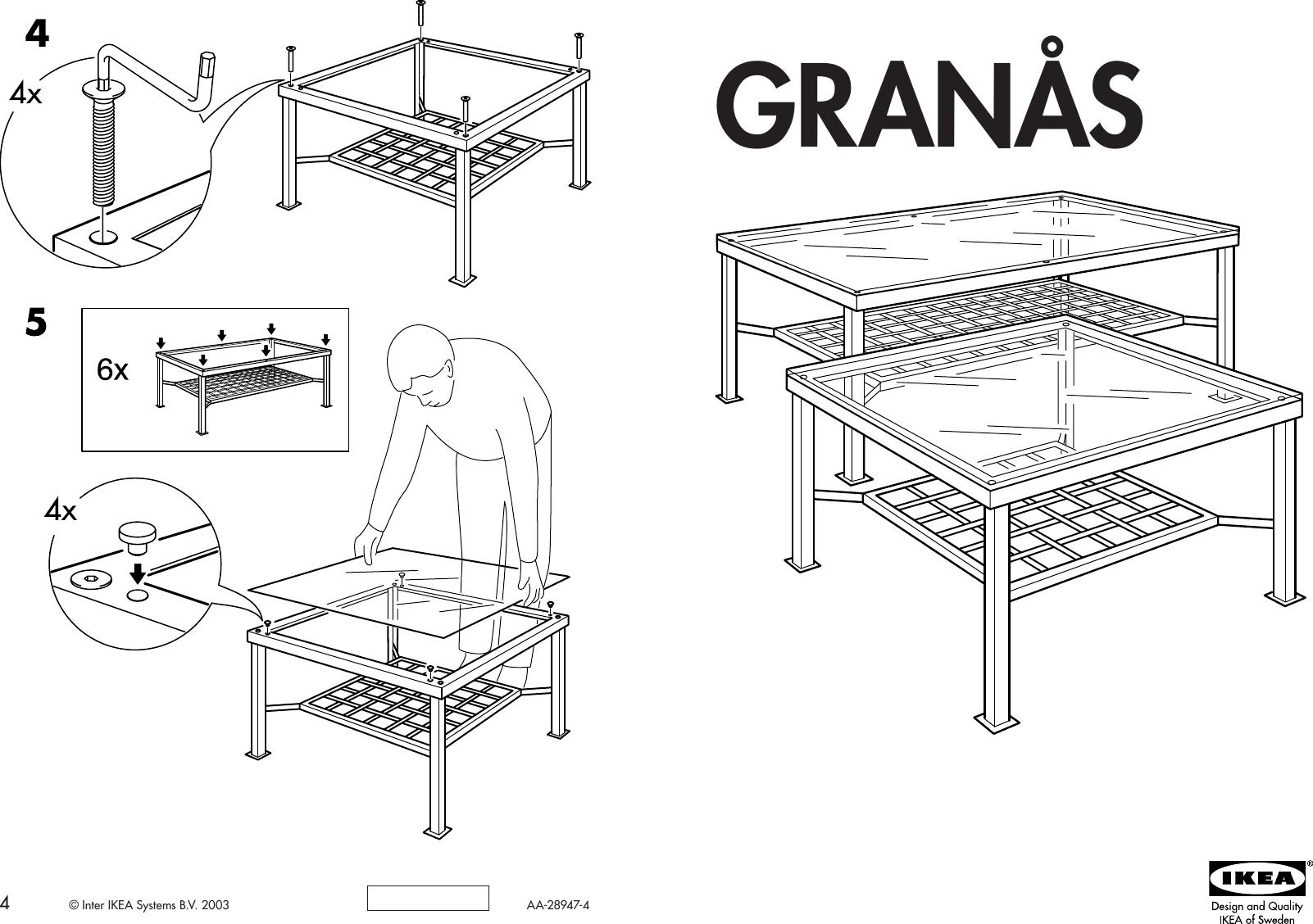 Page 1 of 2 - Ikea Ikea-Granas-Coffee-Table-47X31-Assembly-Instruction