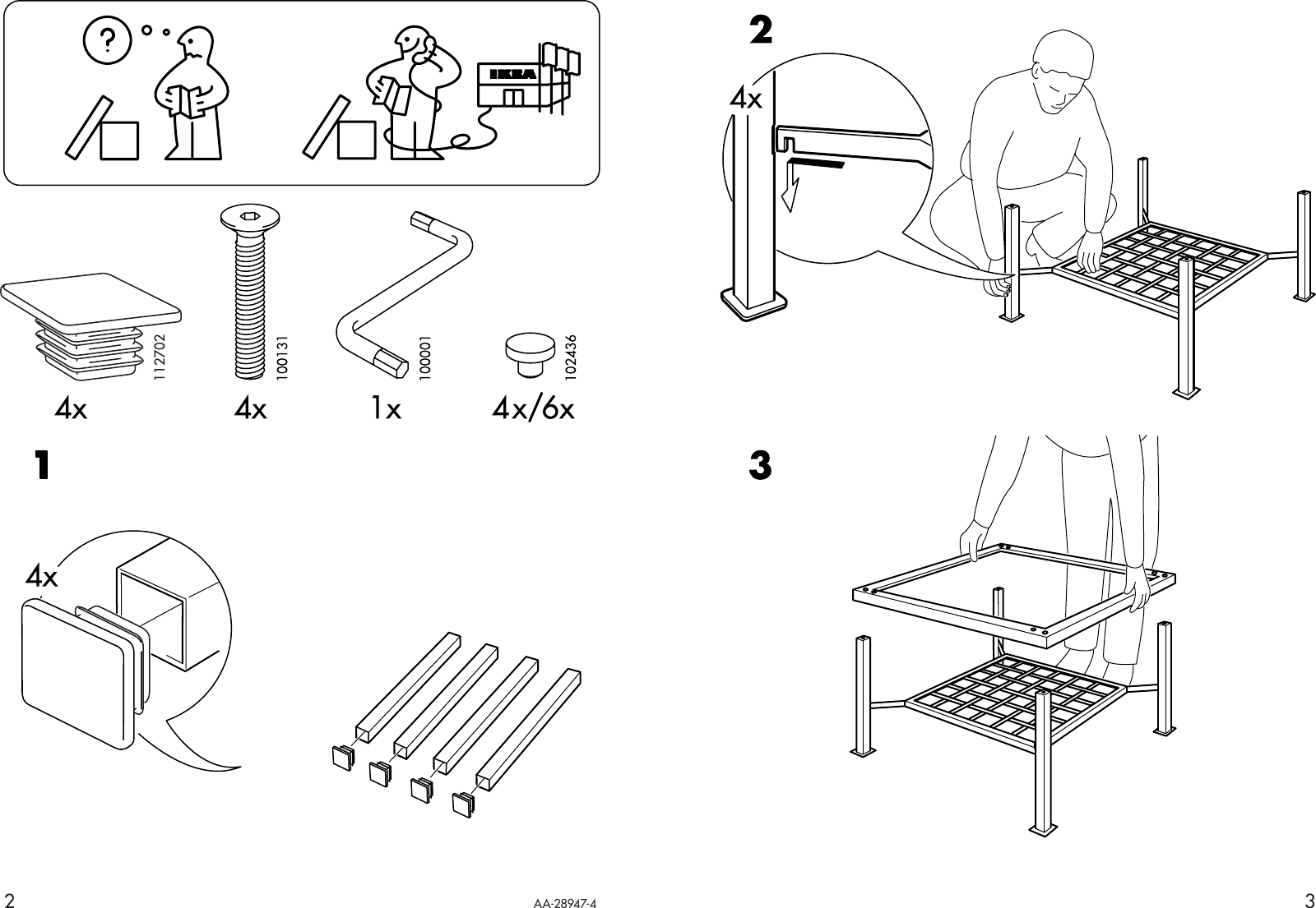 Page 2 of 2 - Ikea Ikea-Granas-Coffee-Table-47X31-Assembly-Instruction