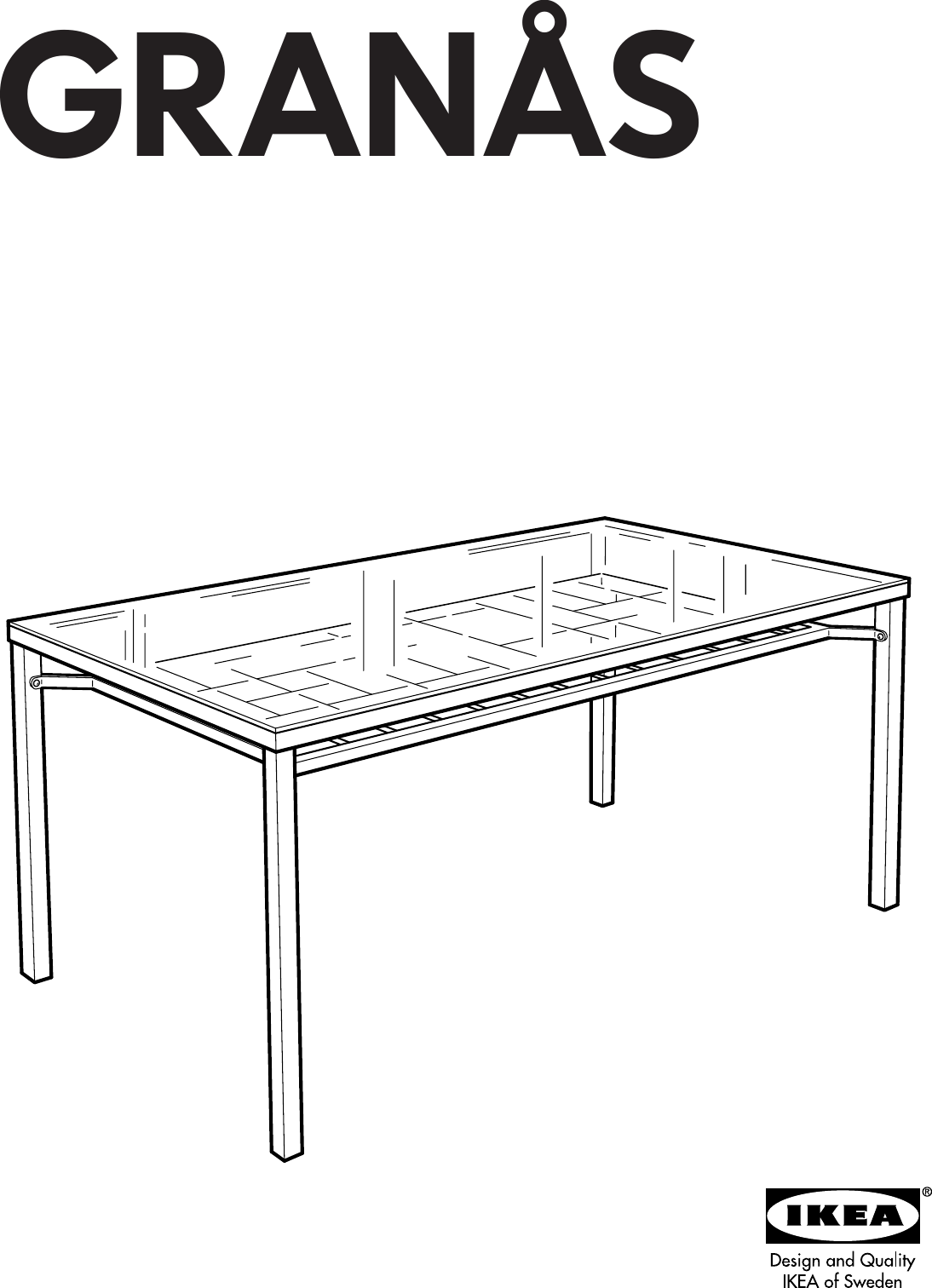 Page 1 of 4 - Ikea Ikea-Granas-Dining-Table-59X31-Assembly-Instruction