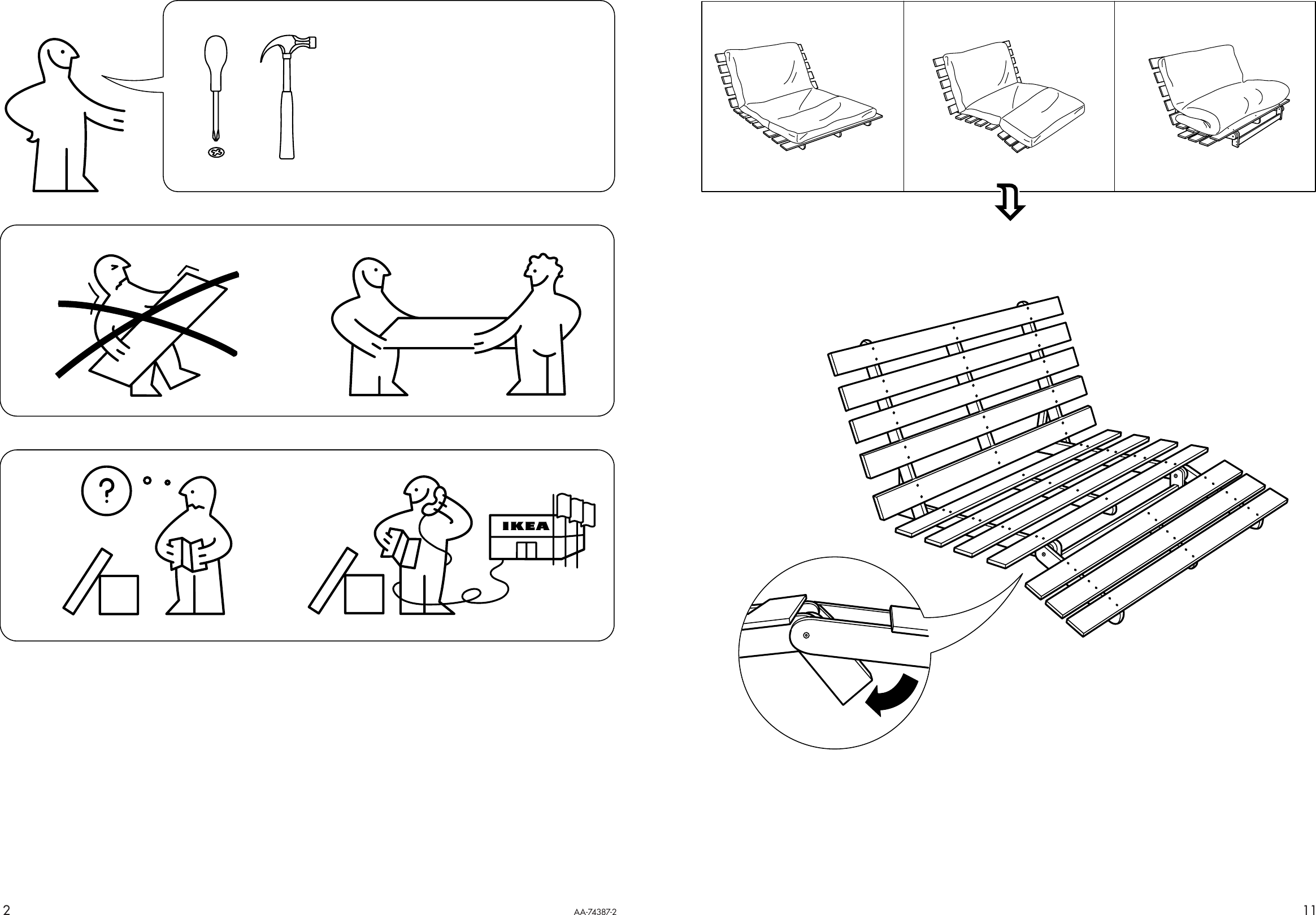 Page 2 of 6 - Ikea Ikea-Grankulla-Futon-Sofa-Frame-55X43X32-Assembly-Instruction-2  Ikea-grankulla-futon-sofa-frame-55x43x32-assembly-instruction
