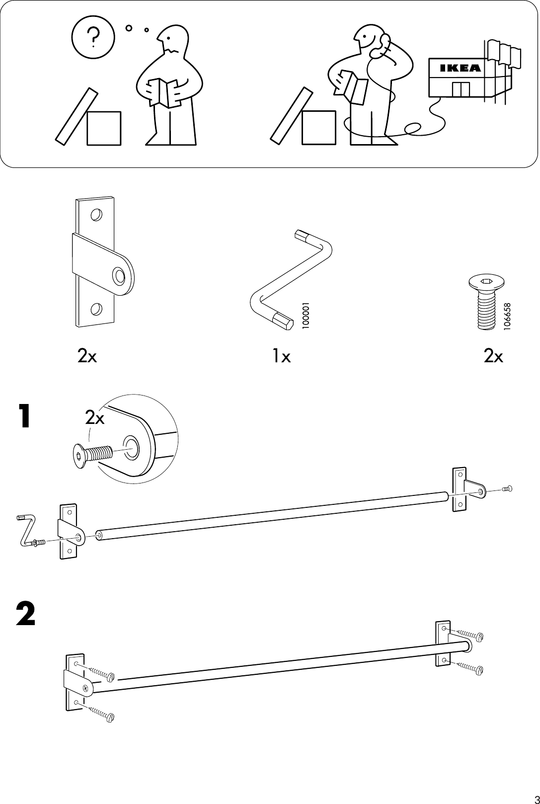 Page 3 of 4 - Ikea Ikea-Grundtal-Rail-47-1-4-Assembly-Instruction