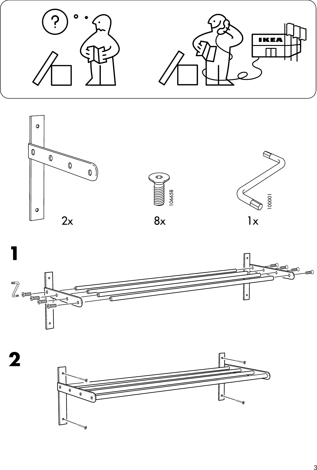 Page 3 of 4 - Ikea Ikea-Grundtal-Towel-Hanger-Shelf-Assembly-Instruction