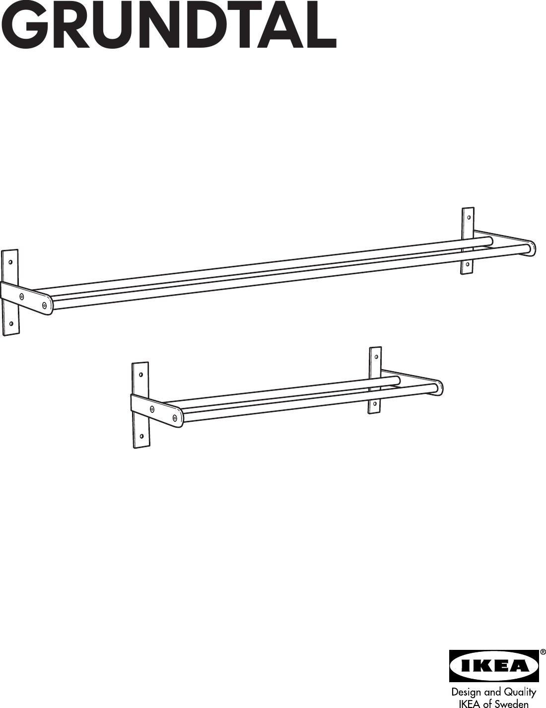 Page 1 of 4 - Ikea Ikea-Grundtal-Towel-Rail-31-1-2-Assembly-Instruction