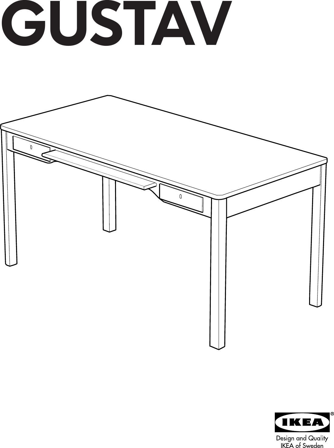 Ikea Gustav Desk 59x29 1 2 Assembly Instruction