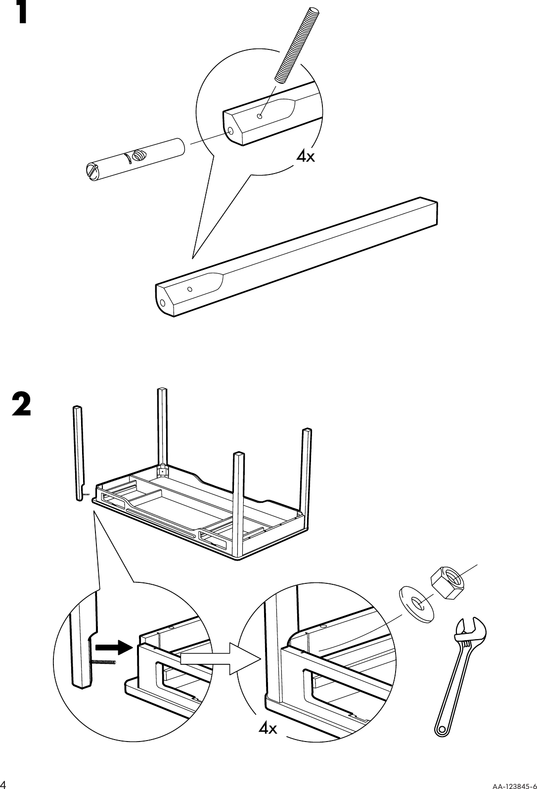Page 4 of 8 - Ikea Ikea-Gustav-Desk-59X29-1-2-Assembly-Instruction