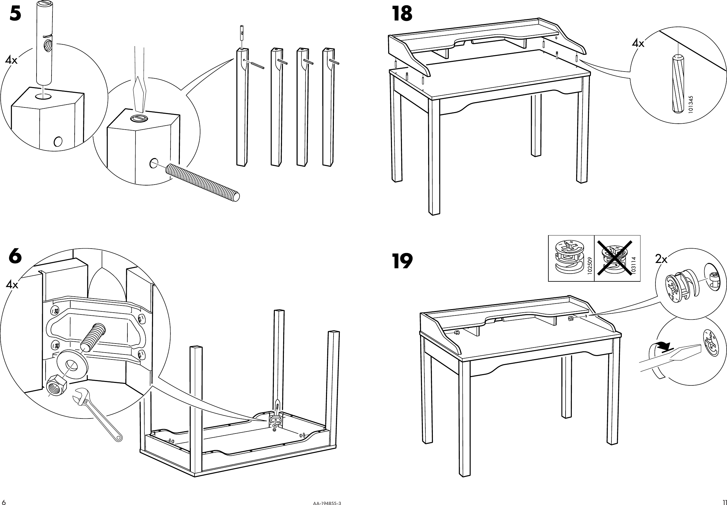Page 6 of 8 - Ikea Ikea-Gustav-Desk-Shlf-Unit-43X24-Assembly-Instruction