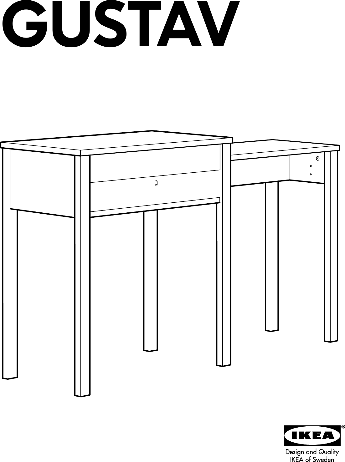 Ikea Gustav Laptop Table Assembly Instruction