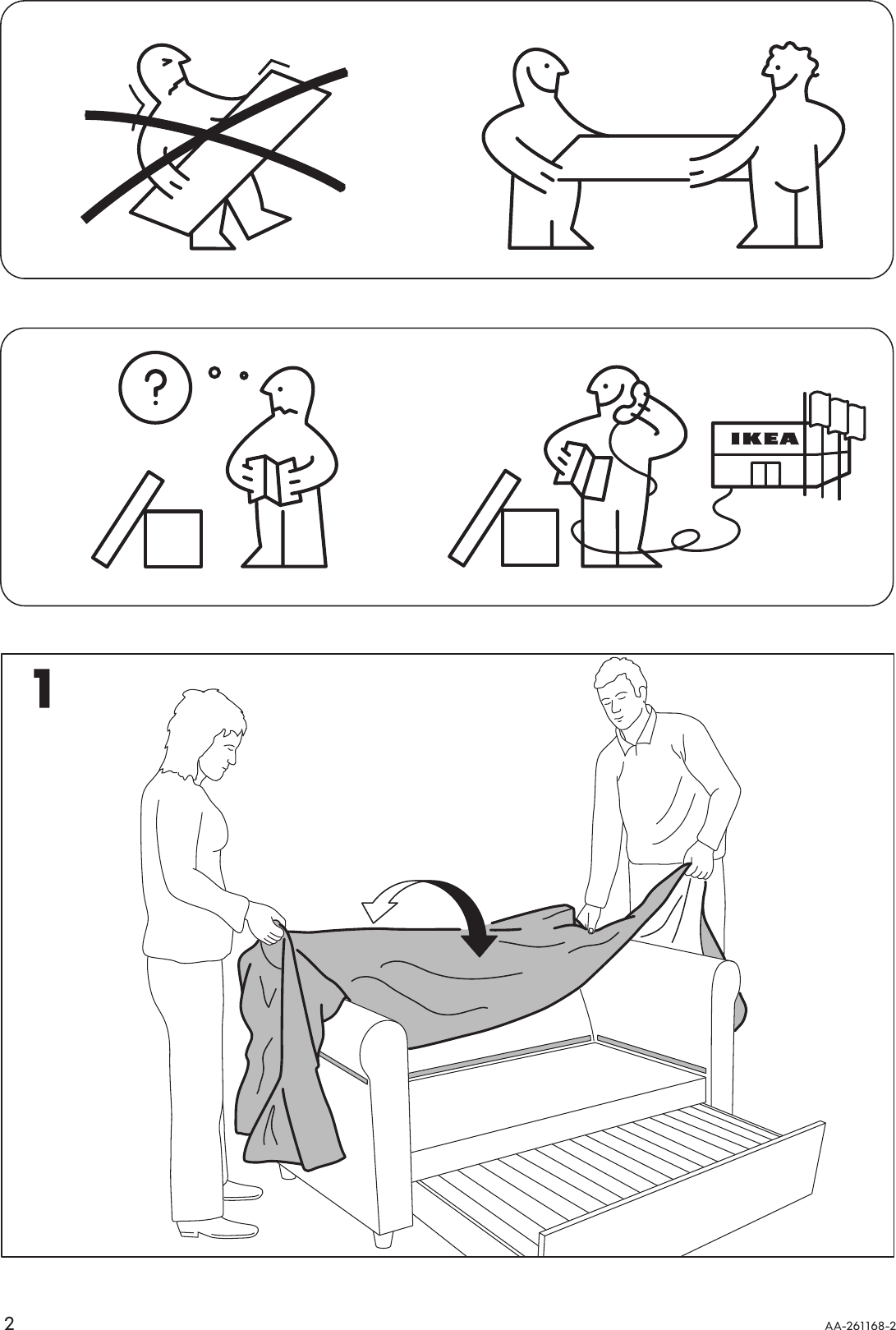 Page 2 of 12 - Ikea Ikea-Hagalund-Sofa-Bed-Cover-Assembly-Instruction
