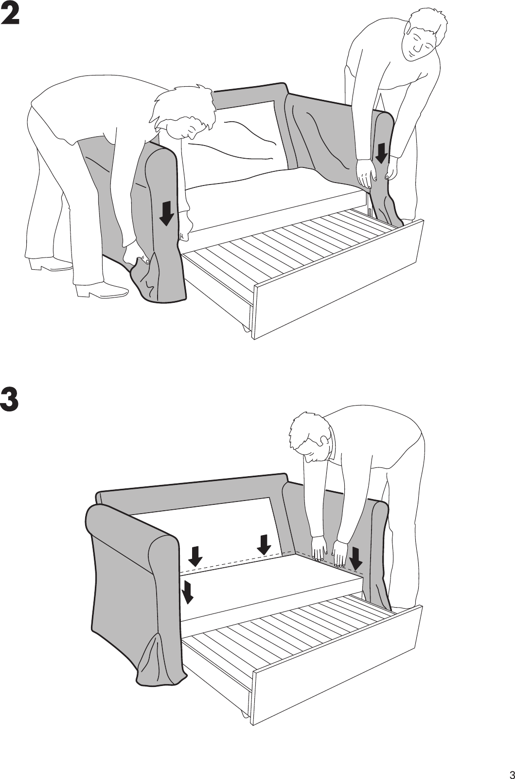 Page 3 of 12 - Ikea Ikea-Hagalund-Sofa-Bed-Cover-Assembly-Instruction