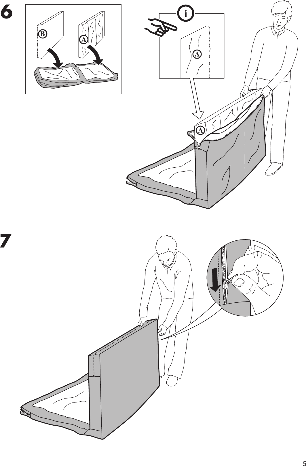 Page 5 of 12 - Ikea Ikea-Hagalund-Sofa-Bed-Cover-Assembly-Instruction