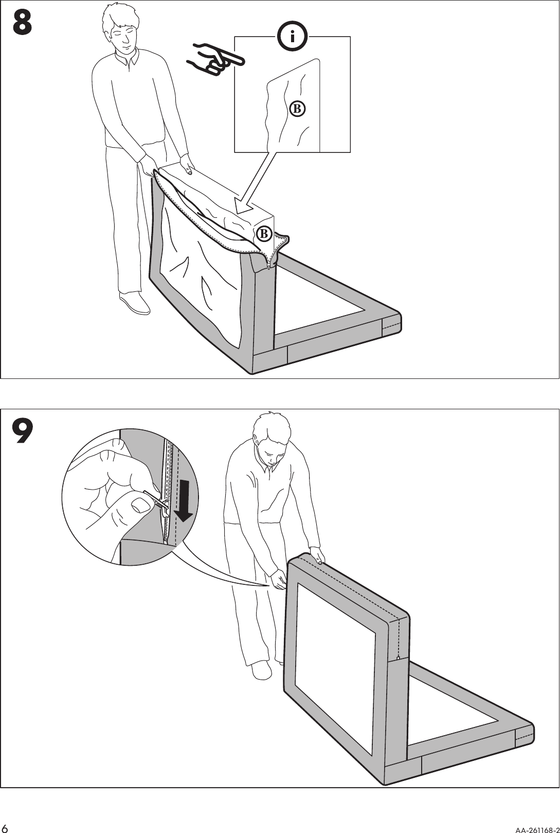 Page 6 of 12 - Ikea Ikea-Hagalund-Sofa-Bed-Cover-Assembly-Instruction