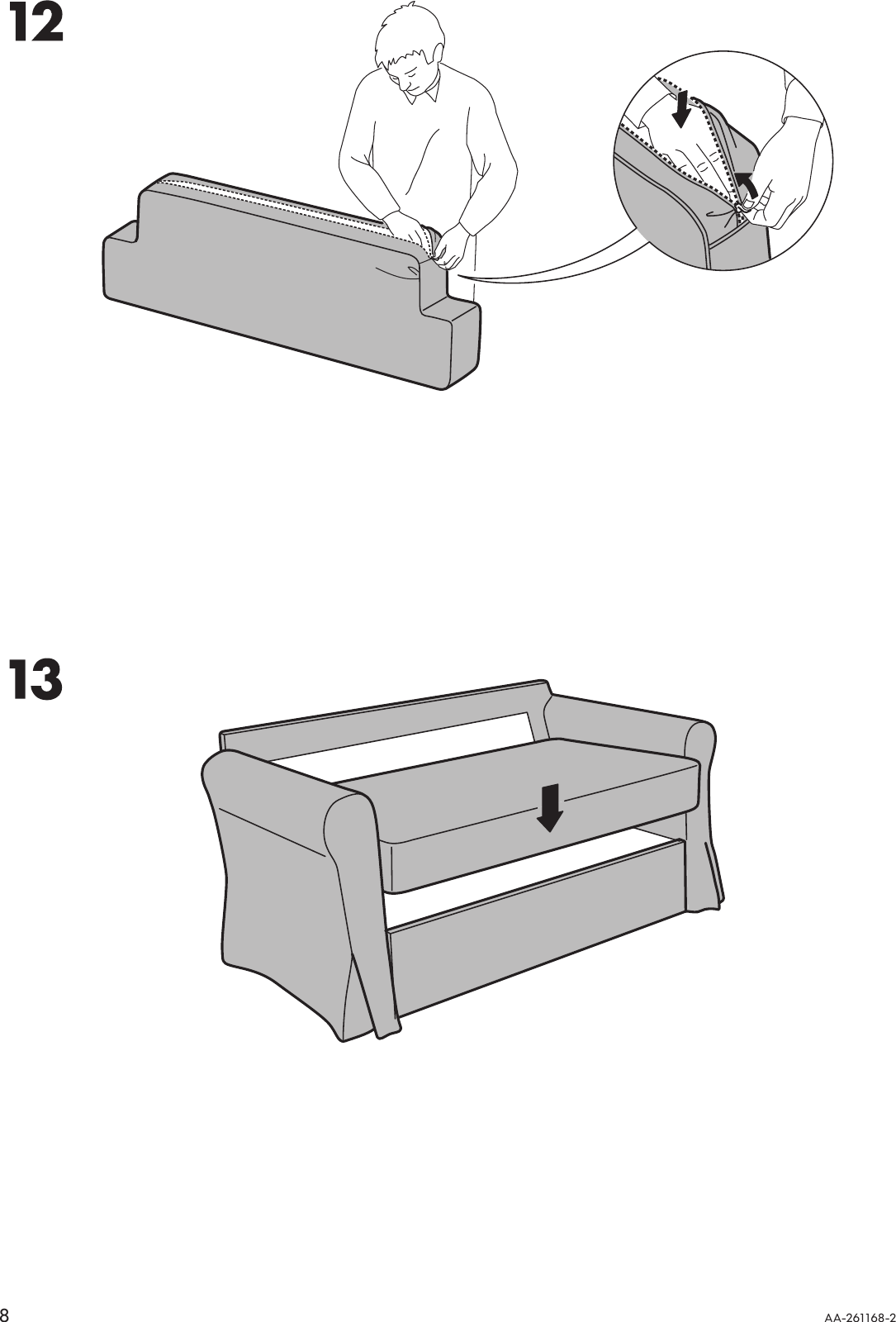 Page 8 of 12 - Ikea Ikea-Hagalund-Sofa-Bed-Cover-Assembly-Instruction