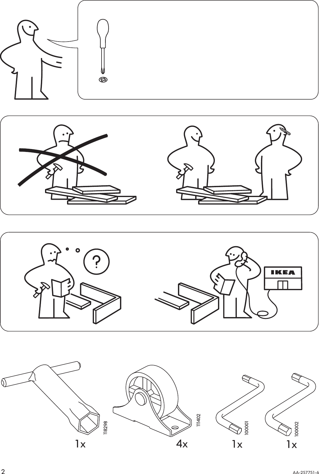 Page 2 of 12 - Ikea Ikea-Hagalund-Sofa-Bed-Frame-Assembly-Instruction