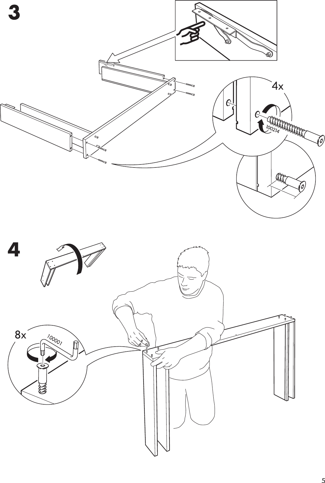 Page 5 of 12 - Ikea Ikea-Hagalund-Sofa-Bed-Frame-Assembly-Instruction