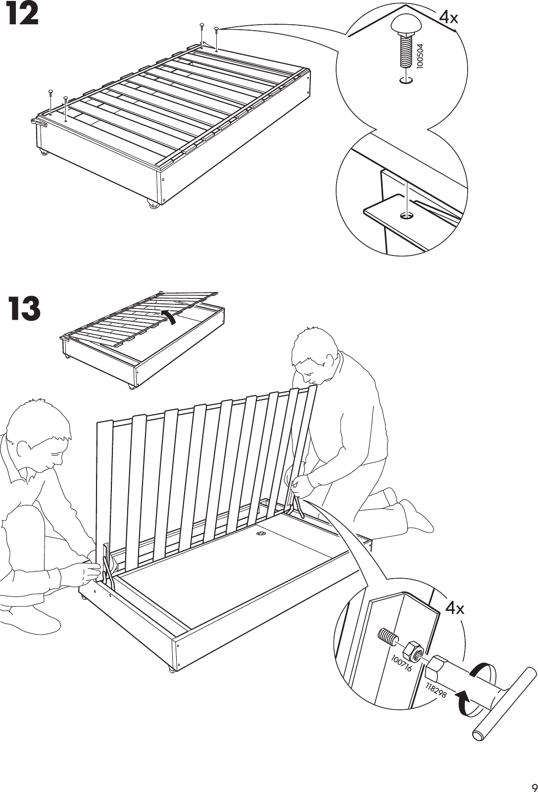 Page 9 of 12 - Ikea Ikea-Hagalund-Sofa-Bed-Frame-Assembly-Instruction