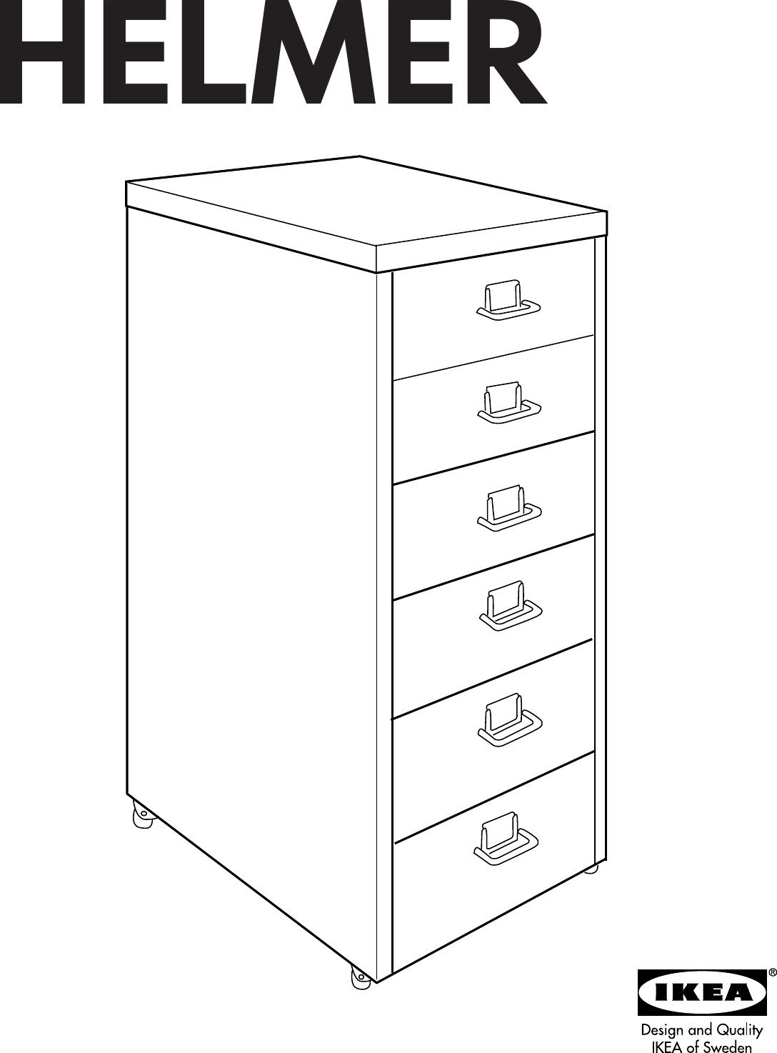 Page 1 of 12 - Ikea Ikea-Helmer-Drawer-Unit-Casters-11X27-Assembly-Instruction