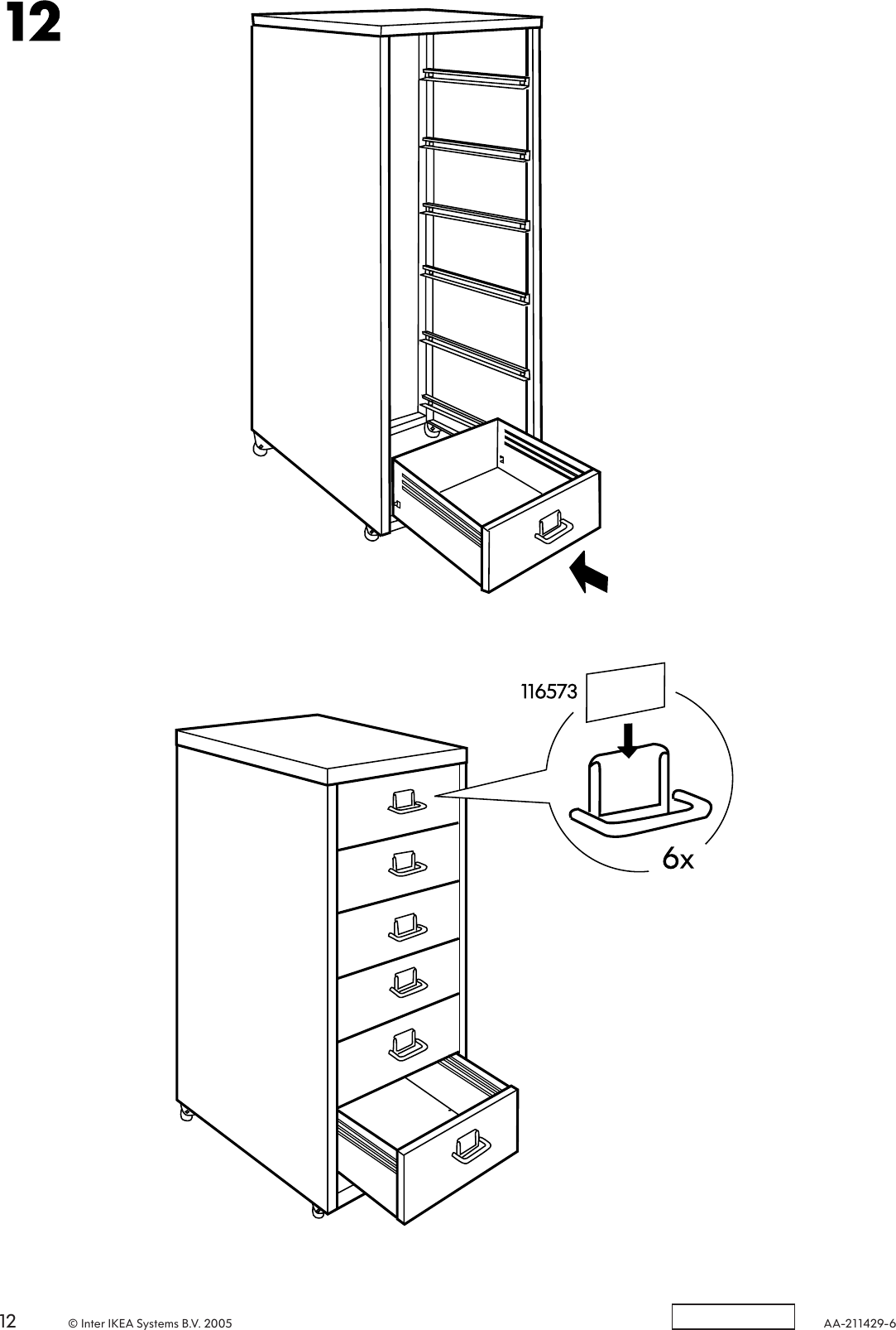 Page 12 of 12 - Ikea Ikea-Helmer-Drawer-Unit-Casters-11X27-Assembly-Instruction