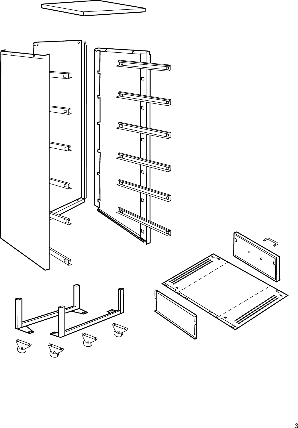 Page 3 of 12 - Ikea Ikea-Helmer-Drawer-Unit-Casters-11X27-Assembly-Instruction