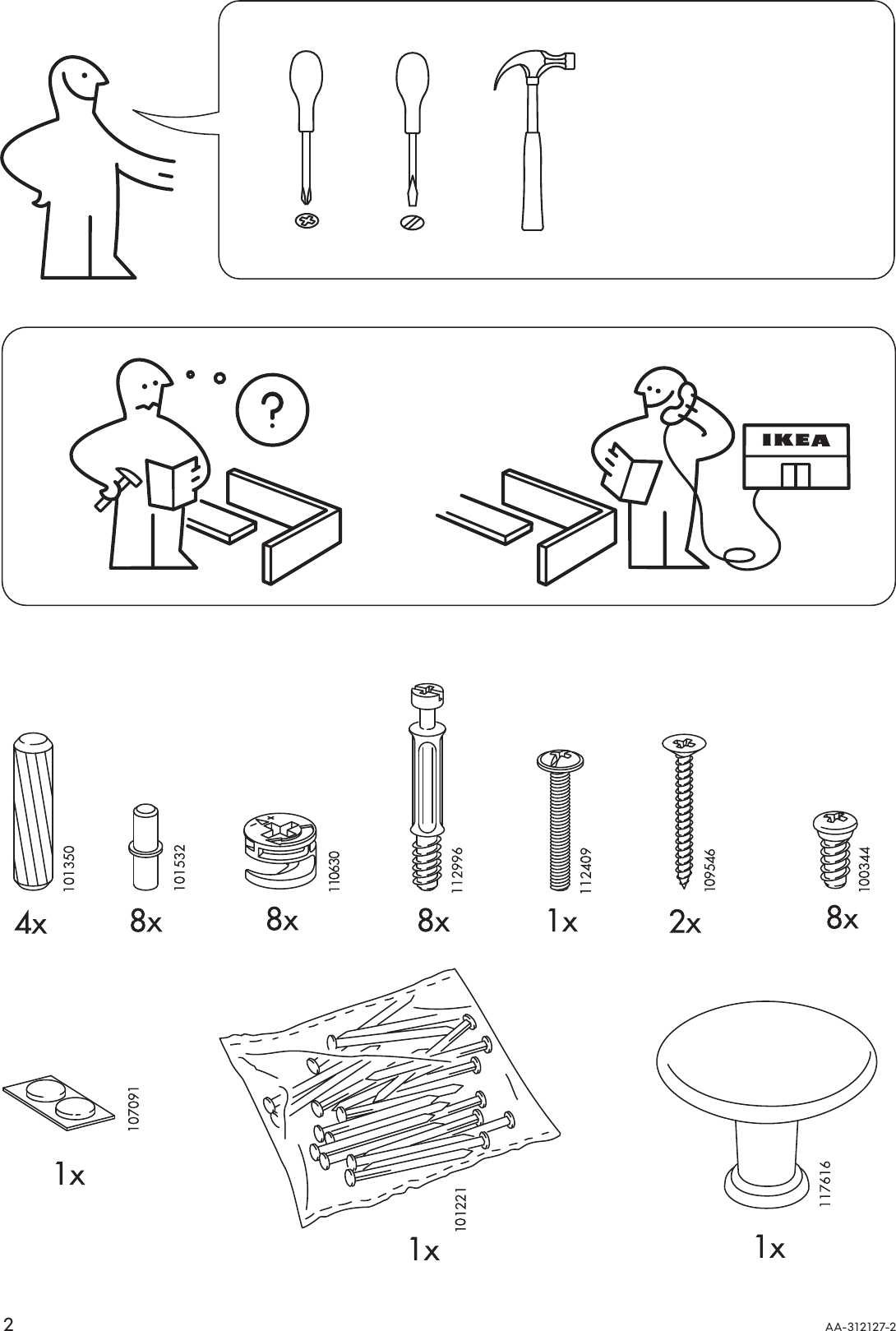 Page 2 of 12 - Ikea Ikea-Hemnes-Bedside-Table-15X15-Assembly-Instruction