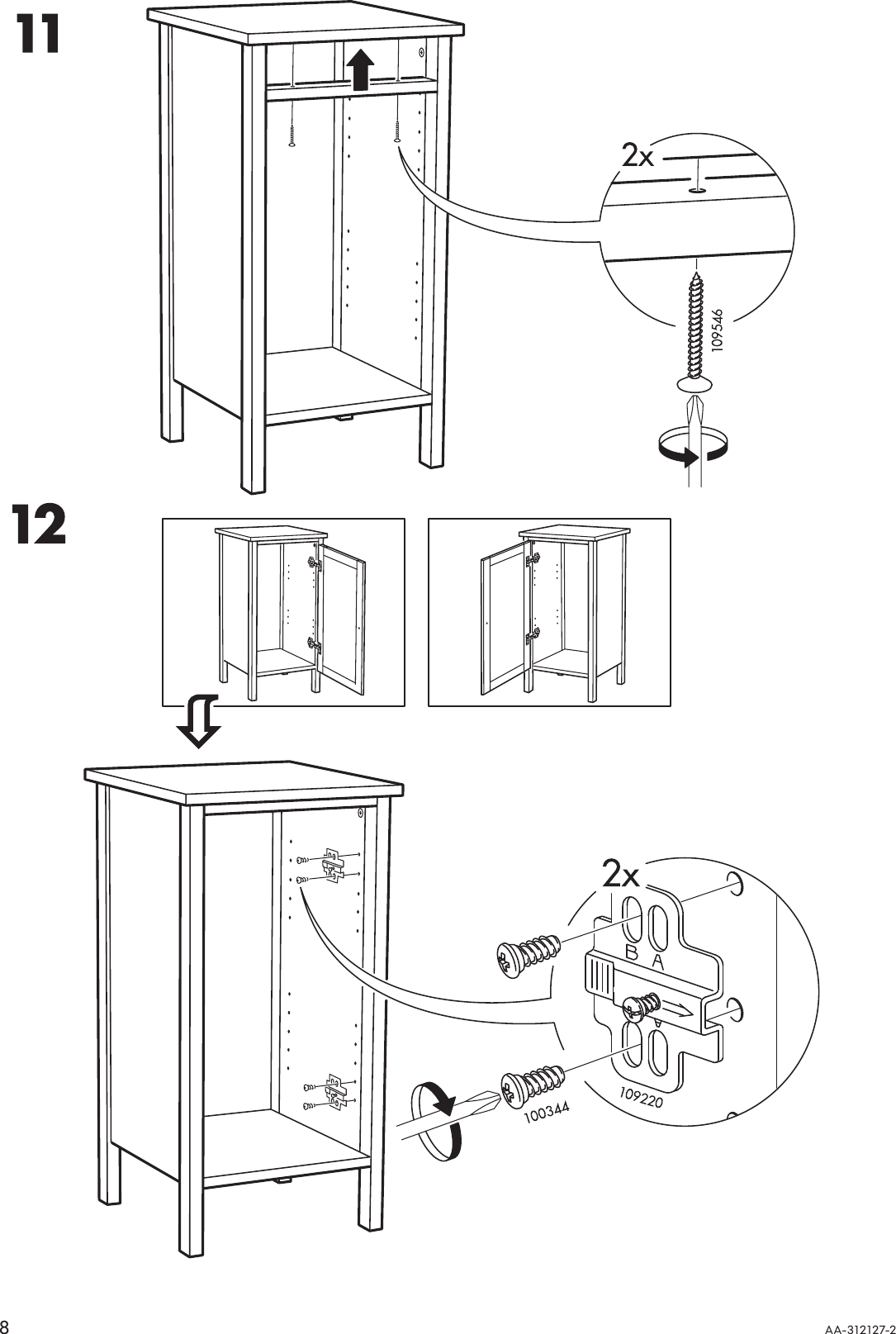 Page 8 of 12 - Ikea Ikea-Hemnes-Bedside-Table-15X15-Assembly-Instruction