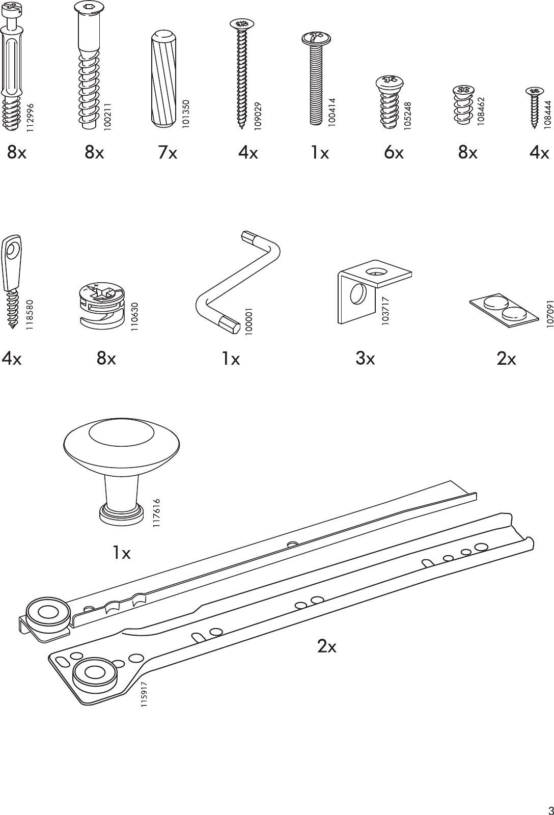 Page 3 of 12 - Ikea Ikea-Hemnes-Bedside-Table-17-Round-Assembly-Instruction
